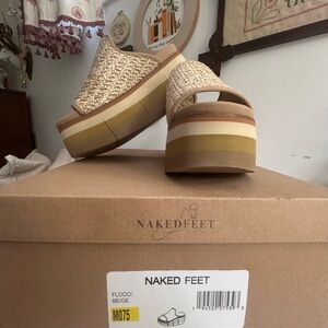 Naked Feet Natural Platform Sandals